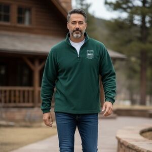 Vintage Green Boulder Mountain Lodge Fleece Pullover SO5074